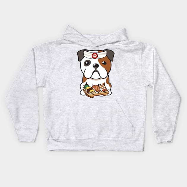 Sushi Chef English Bulldog Kids Hoodie by Pet Station